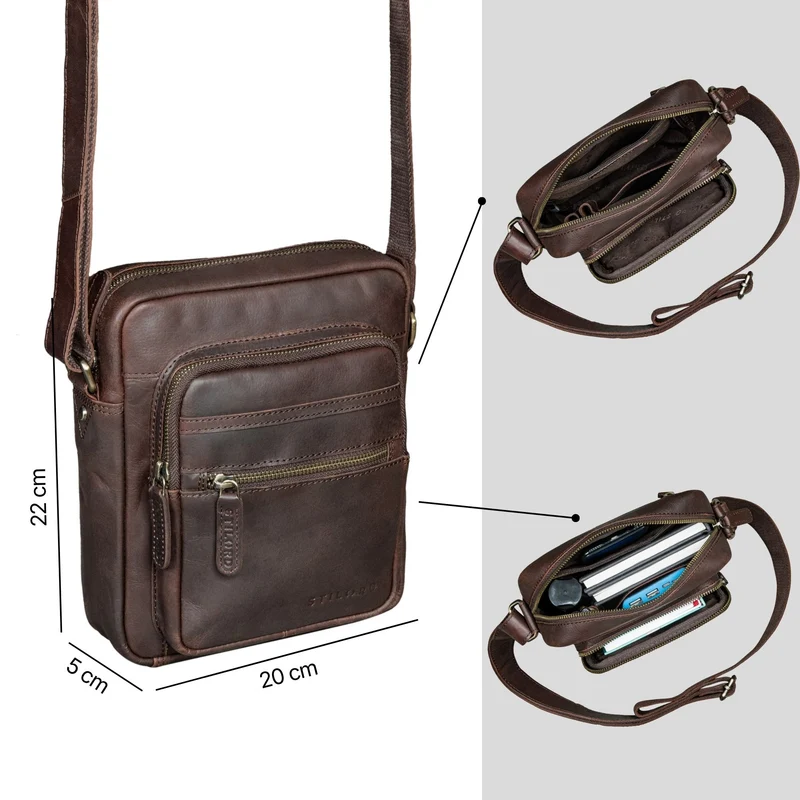 "Rayo" Kleine Echtleder Herrenhandtasche zum Umhängen
