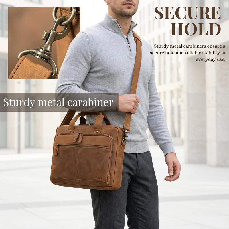 "Ronan" Premium Business Aktentasche Herren Leder Groß 16 Zoll