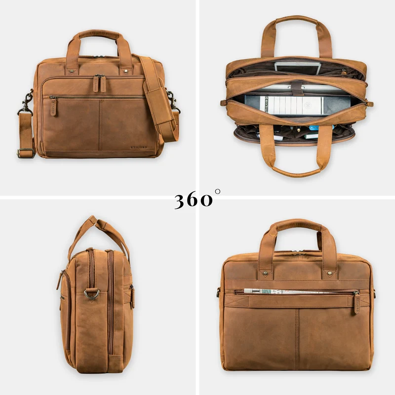 "Ronan" Premium Business Aktentasche Herren Leder Groß 16 Zoll