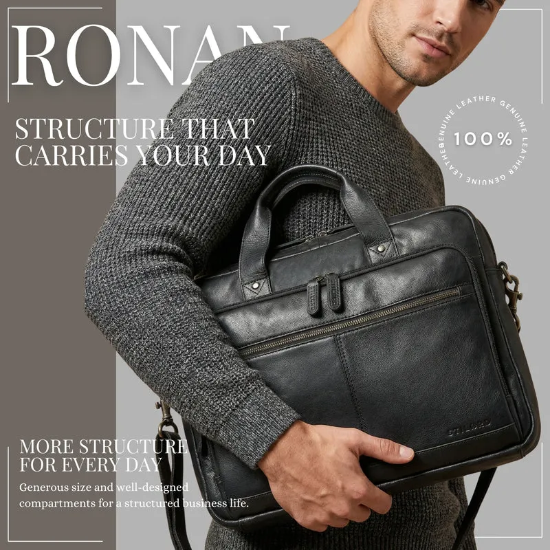 "Ronan" Premium Business Aktentasche Herren Leder Groß 16 Zoll