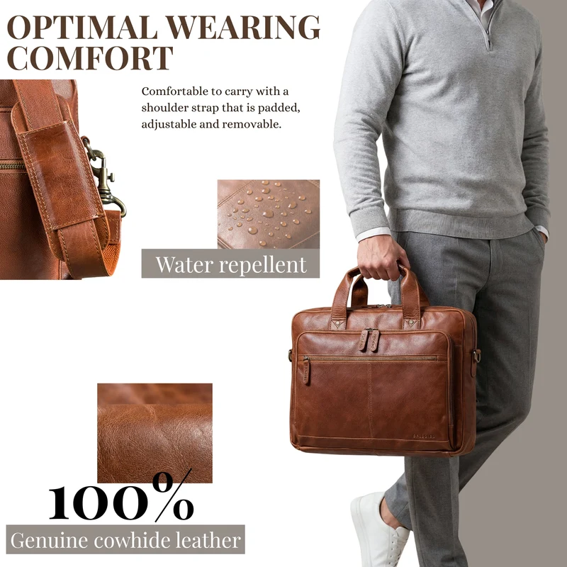"Ronan" Premium Business Aktentasche Herren Leder Groß 16 Zoll
