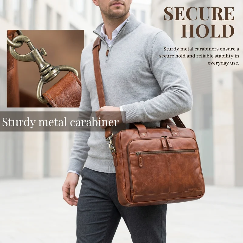"Ronan" Premium Business Aktentasche Herren Leder Groß 16 Zoll