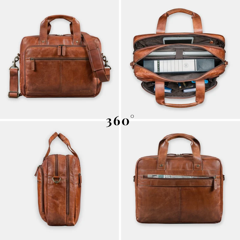 "Ronan" Premium Business Aktentasche Herren Leder Groß 16 Zoll