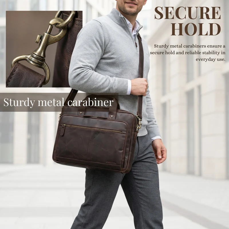 "Ronan" Premium Business Aktentasche Herren Leder Groß 16 Zoll