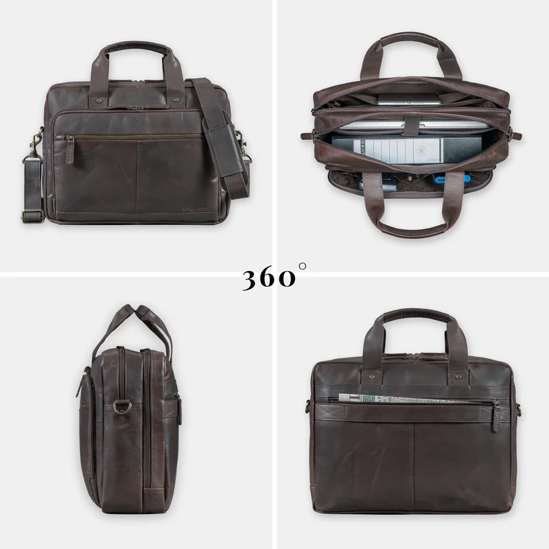"Ronan" Premium Business Aktentasche Herren Leder Groß 16 Zoll