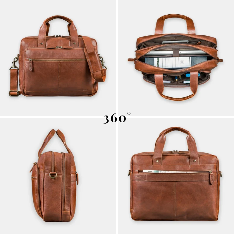 "Ronan" Premium Business Aktentasche Herren Leder Groß 16 Zoll