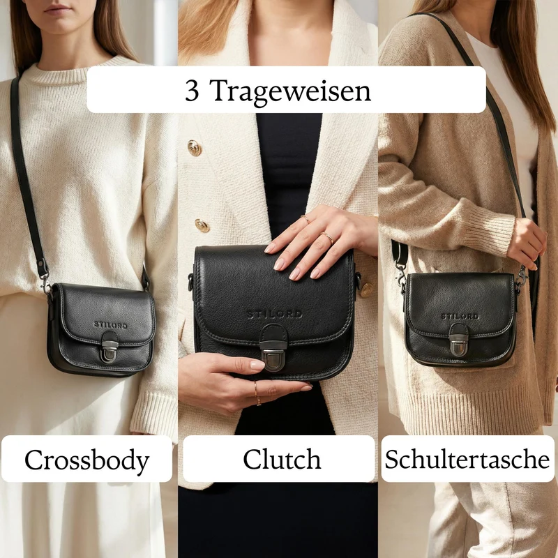 "Maribel" Mini Umhängetasche Damen Leder mit Abnehmbaren Gurt