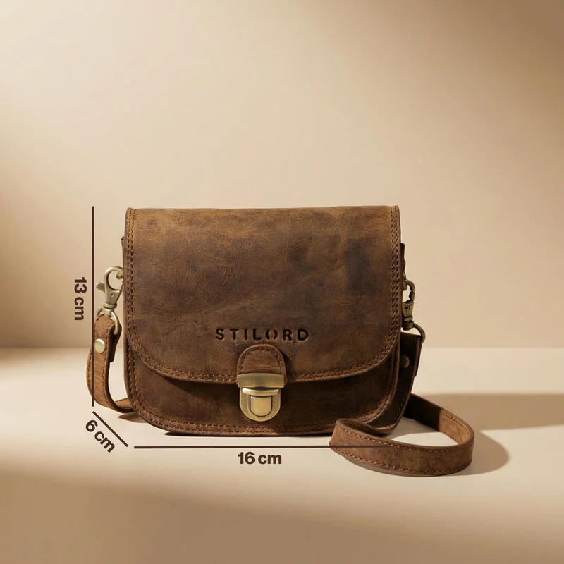 "Maribel" Mini Umhängetasche Damen Leder mit Abnehmbaren Gurt