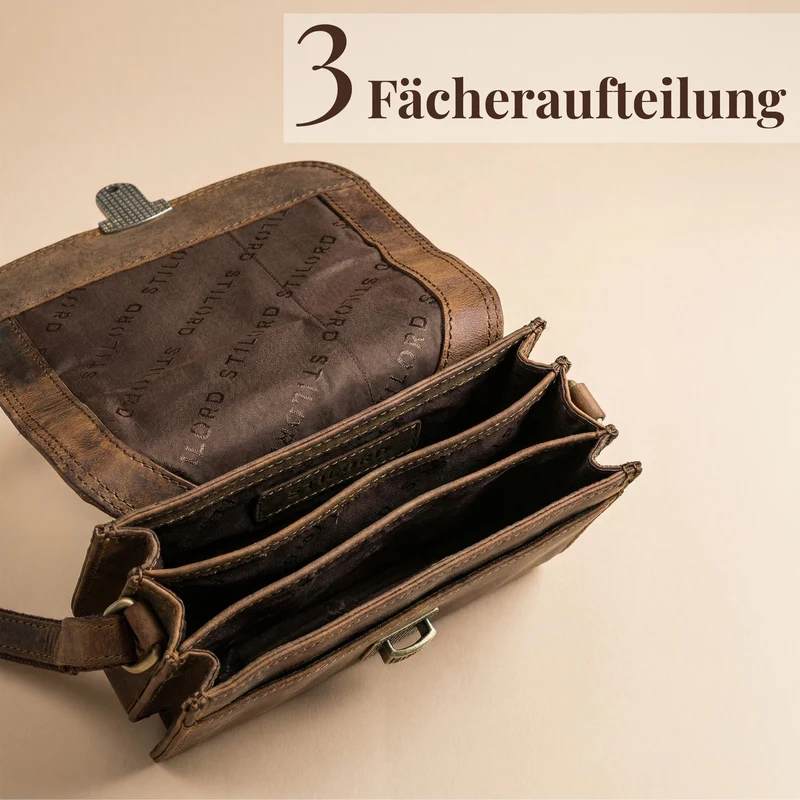 "Maribel" Mini Umhängetasche Damen Leder mit Abnehmbaren Gurt