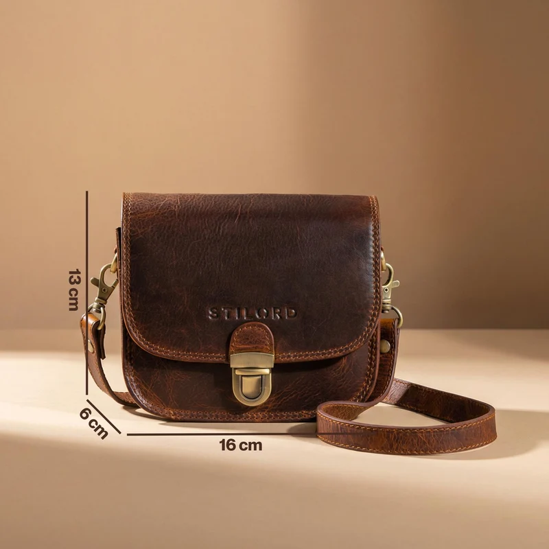 "Maribel" Mini Umhängetasche Damen Leder mit Abnehmbaren Gurt