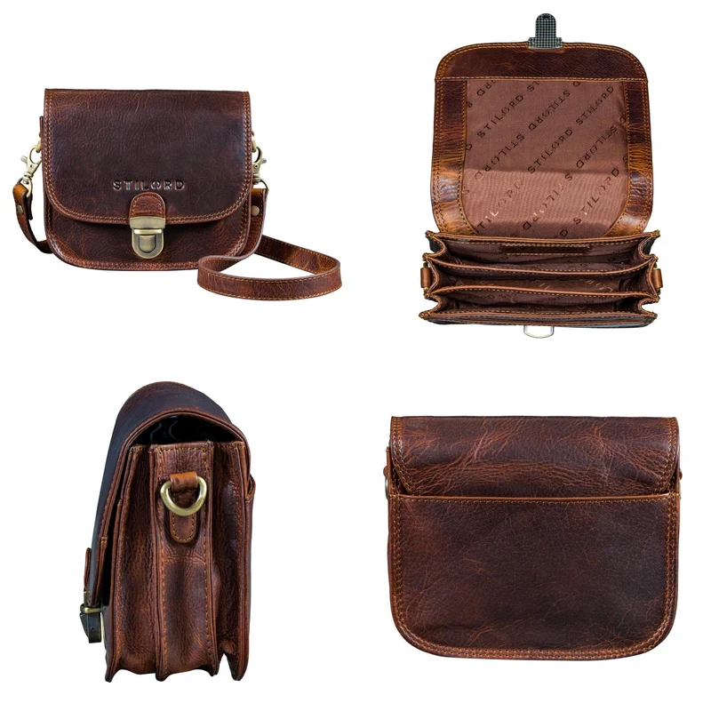 "Maribel" Mini Umhängetasche Damen Leder mit Abnehmbaren Gurt