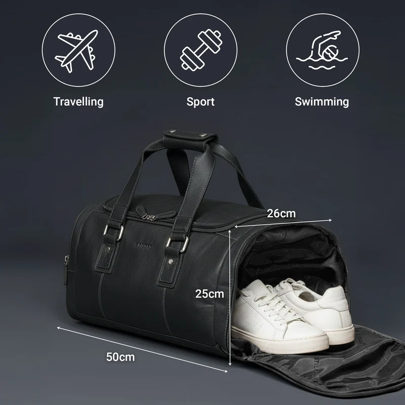 "Salvador" Robuster Weekender Herren Leder mit Schuhfach 30L