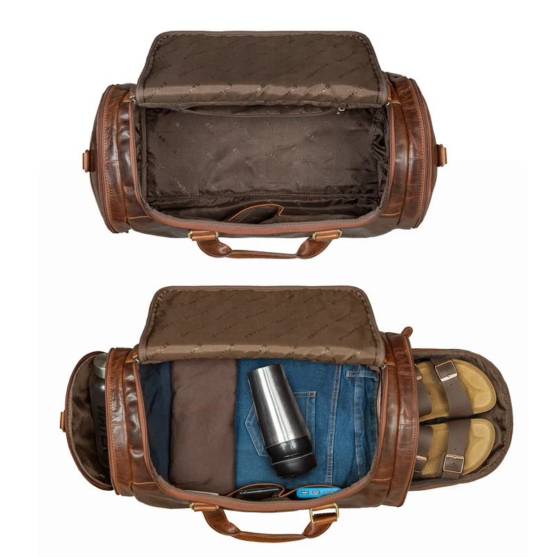 "Salvador" Robuster Weekender Herren Leder mit Schuhfach 30L