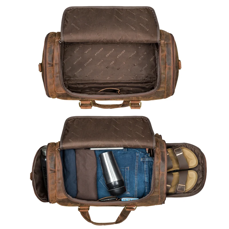 "Salvador" Robuster Weekender Herren Leder mit Schuhfach 30L