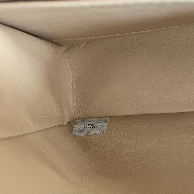 Chanel Vintage Beige Lammleder Medium Double Flap 1997