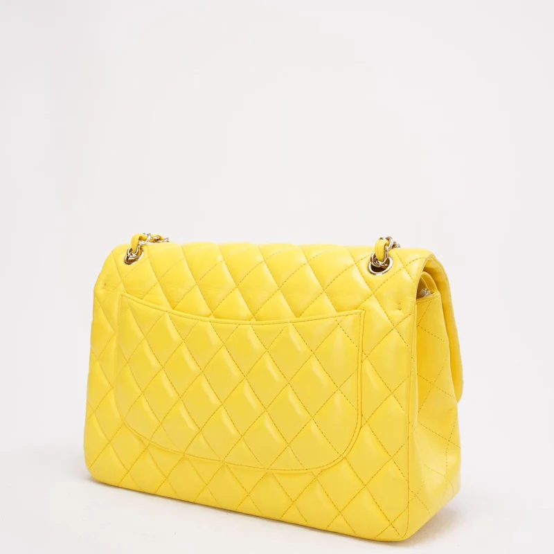 Chanel Classic Jumbo Double Flap Gelbes Lammleder 2011