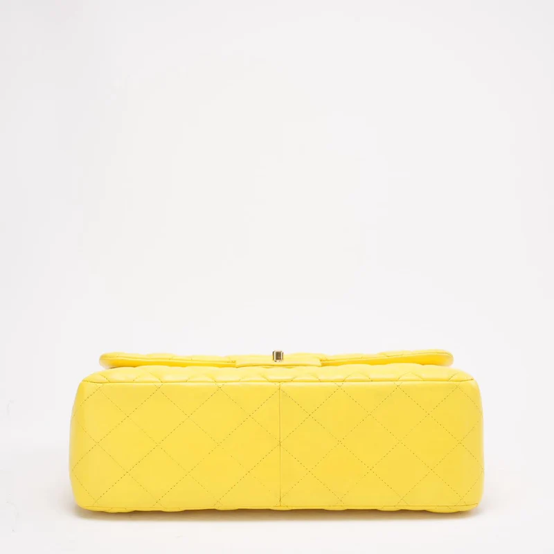 Chanel Classic Jumbo Double Flap Gelbes Lammleder 2011
