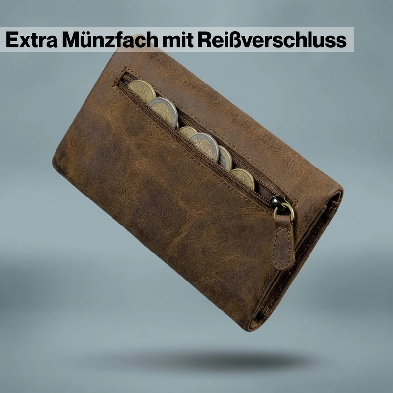"Kenan" XL Leder Portemonnaie Herren mit Münzfach & RFID für 11 Karten