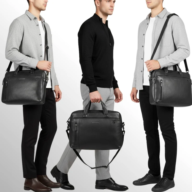 "Ramon" Premium Leder Aktentasche Groß mit Laptopfach 15 Zoll Herren
