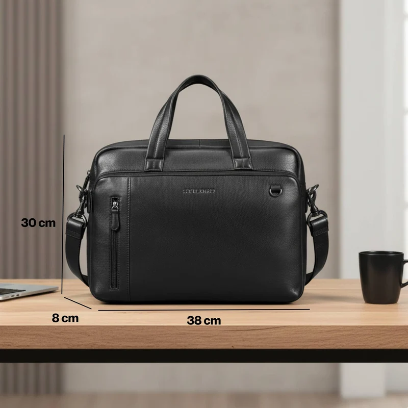 "Ramon" Premium Leder Aktentasche Groß mit Laptopfach 15 Zoll Herren