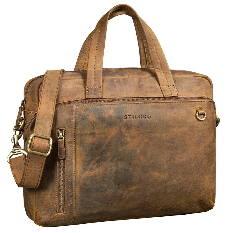 "Ramon" Premium Leder Aktentasche Groß mit Laptopfach 15 Zoll Herren