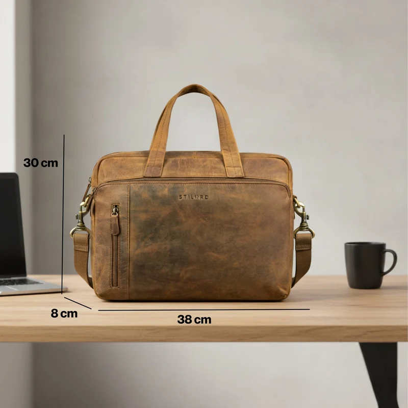 "Ramon" Premium Leder Aktentasche Groß mit Laptopfach 15 Zoll Herren