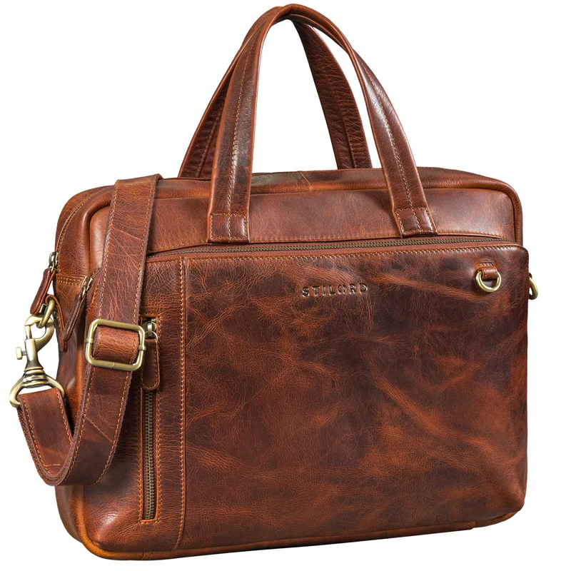 "Ramon" Premium Leder Aktentasche Groß mit Laptopfach 15 Zoll Herren
