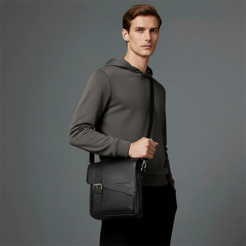 "Ryder" Kleine Vintage Leder Herrenhandtasche zum Umhängen