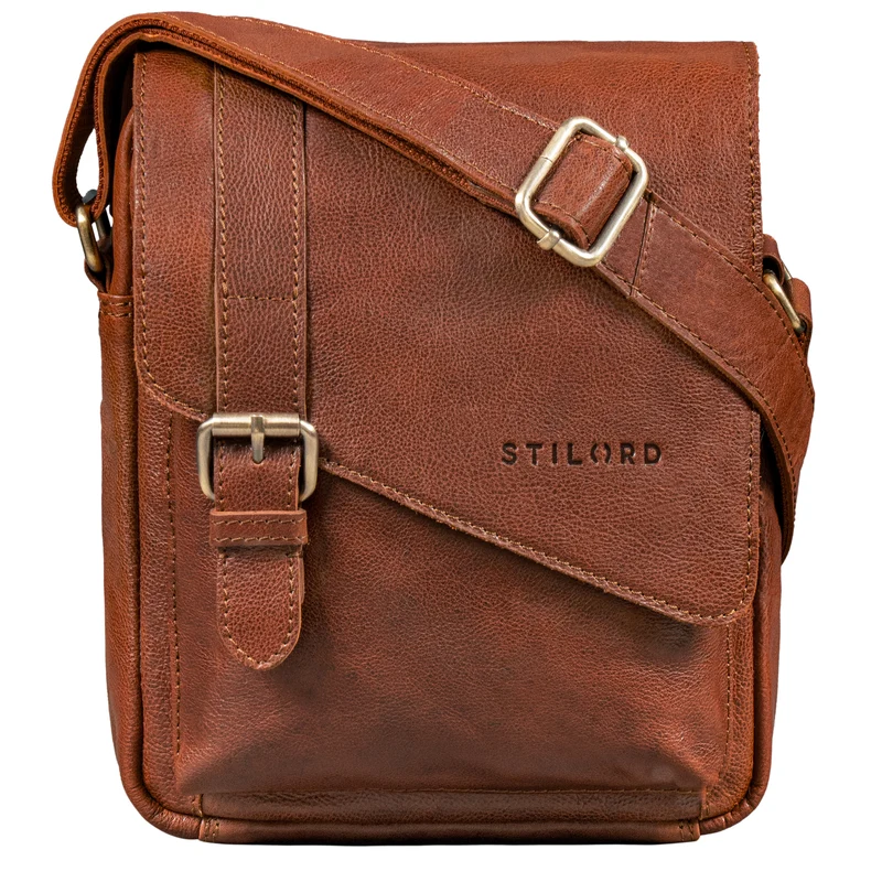 "Ryder" Kleine Vintage Leder Herrenhandtasche zum Umhängen