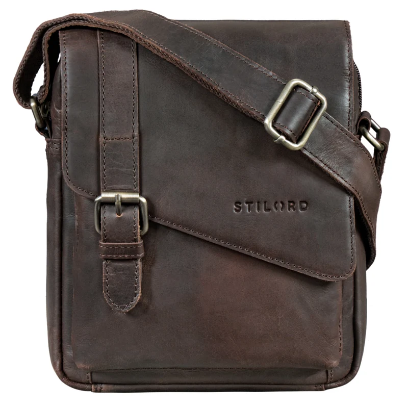 "Ryder" Kleine Vintage Leder Herrenhandtasche zum Umhängen