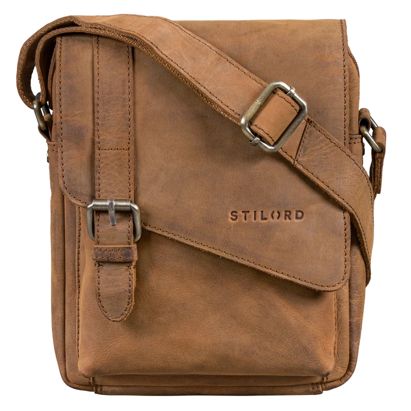 "Ryder" Kleine Vintage Leder Herrenhandtasche zum Umhängen