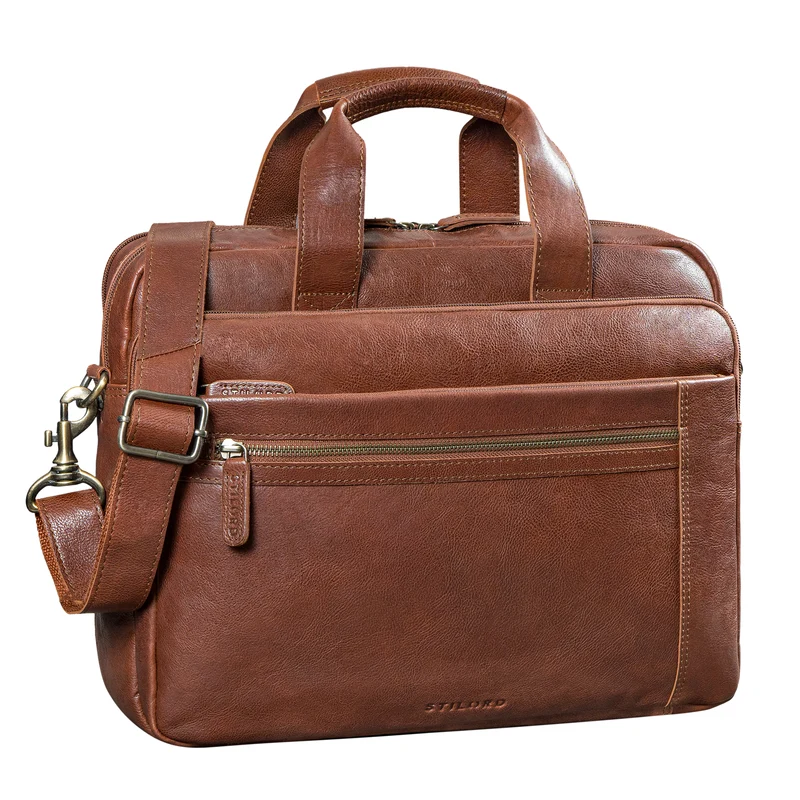 "Alberto" Geräumige Laptoptasche 15.6 Zoll Leder für Herren