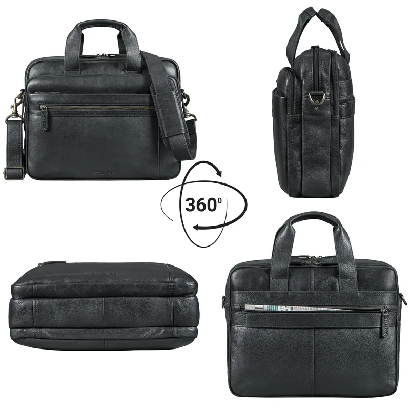 "Alberto" Geräumige Laptoptasche 15.6 Zoll Leder für Herren