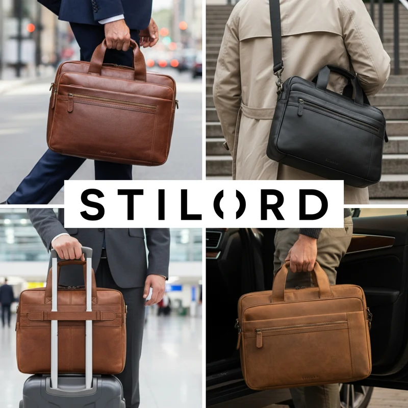 "Alberto" Geräumige Laptoptasche 15.6 Zoll Leder für Herren