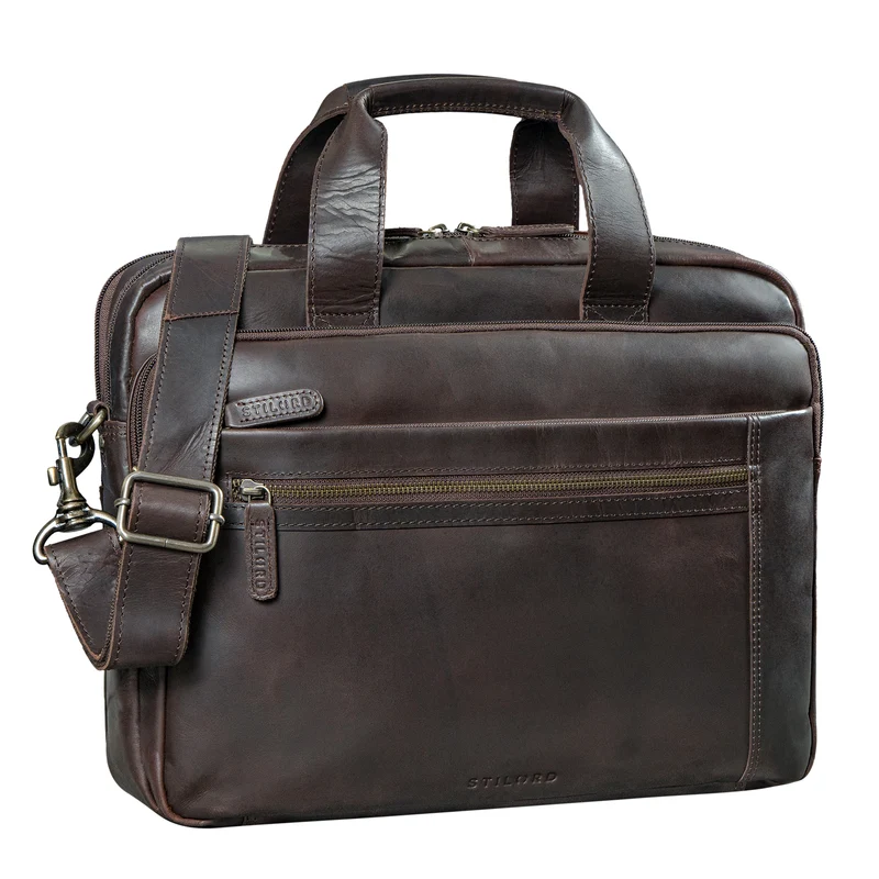 "Alberto" Geräumige Laptoptasche 15.6 Zoll Leder für Herren