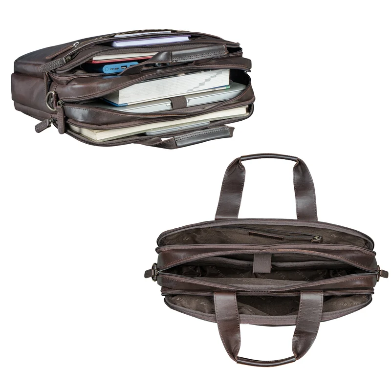 "Alberto" Geräumige Laptoptasche 15.6 Zoll Leder für Herren