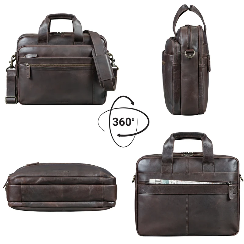 "Alberto" Geräumige Laptoptasche 15.6 Zoll Leder für Herren