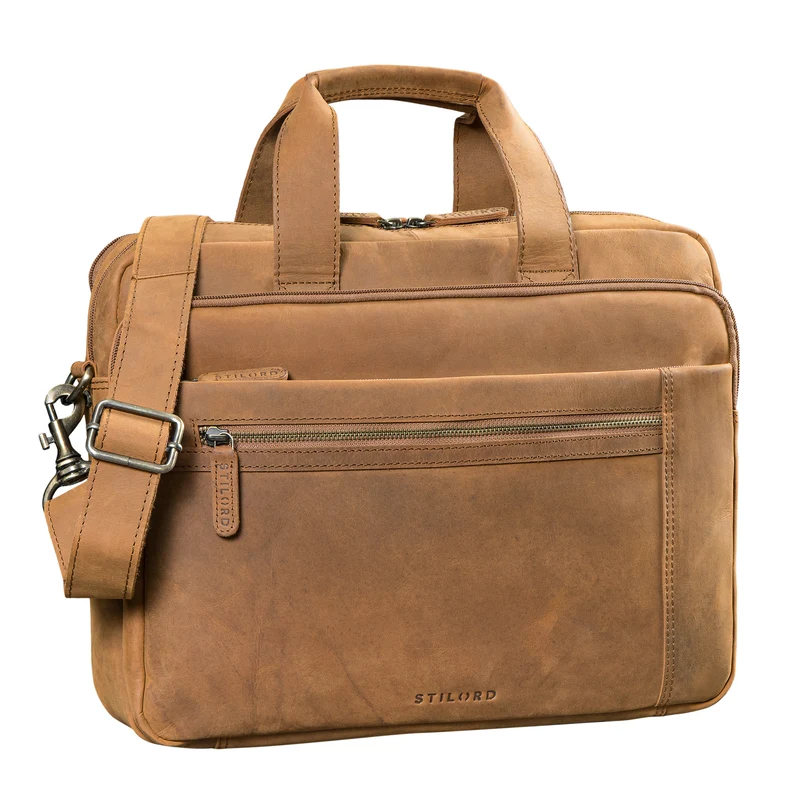 "Alberto" Geräumige Laptoptasche 15.6 Zoll Leder für Herren