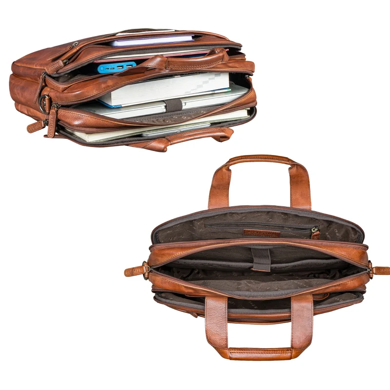 "Alberto" Geräumige Laptoptasche 15.6 Zoll Leder für Herren