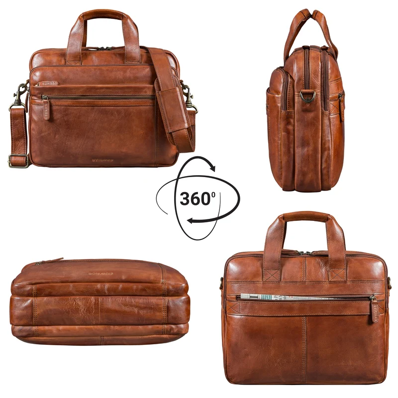 "Alberto" Geräumige Laptoptasche 15.6 Zoll Leder für Herren