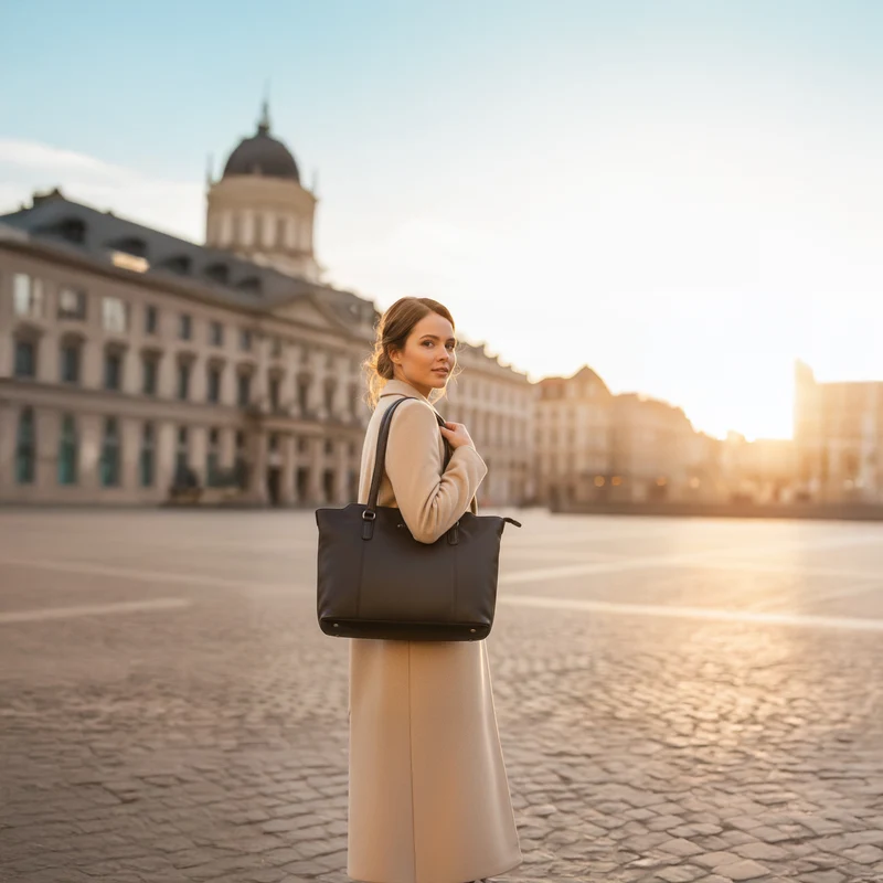 "Livia" Leder Shopper Tasche Damen Groß 2-teiliges Set mit Clutch