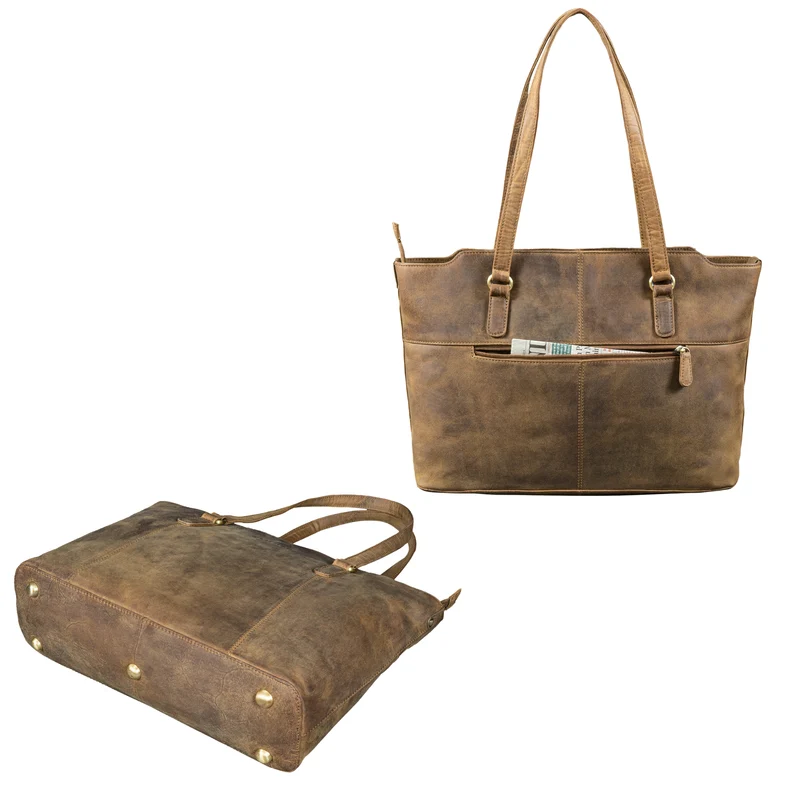 "Livia" Leder Shopper Tasche Damen Groß 2-teiliges Set mit Clutch