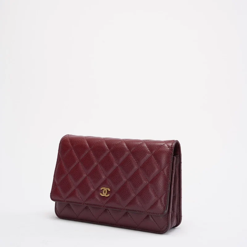Chanel Burgundy Classic Wallet on Chain (WOC) 2016