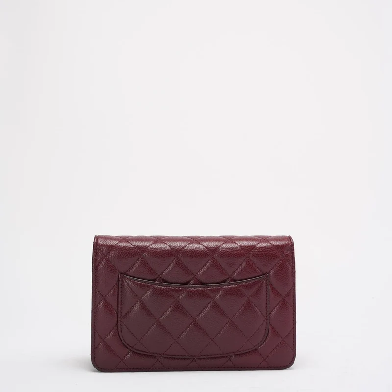 Chanel Burgundy Classic Wallet on Chain (WOC) 2016