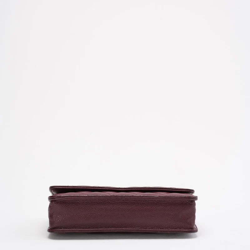Chanel Burgundy Classic Wallet on Chain (WOC) 2016