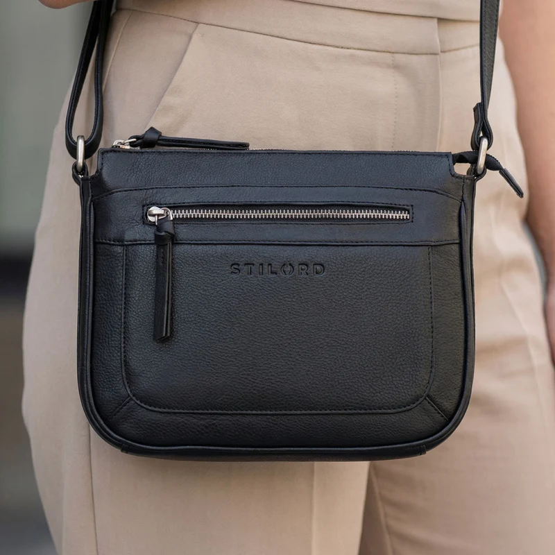 "Philine" Kleine Vintage Leder Handtasche für Damen zum Umhängen