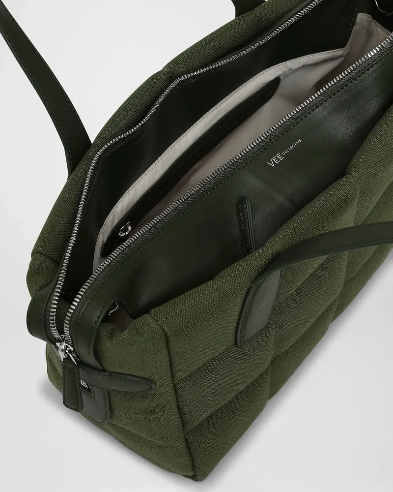 Tela Tote Small Olive Canvas