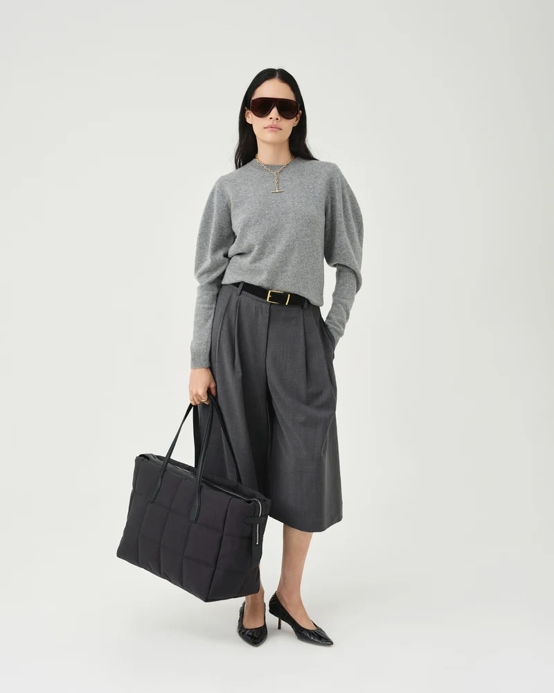 Tela Tote Large Black Canvas