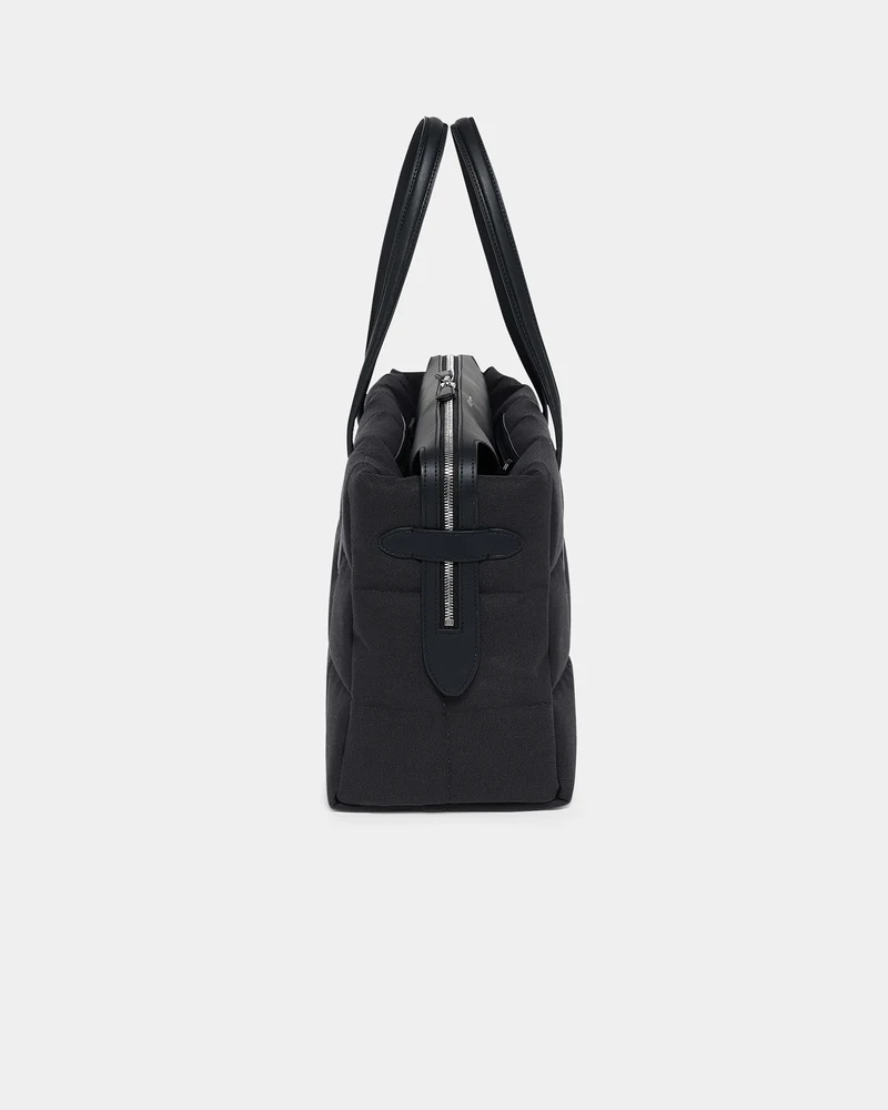 Tela Tote Medium Black Canvas