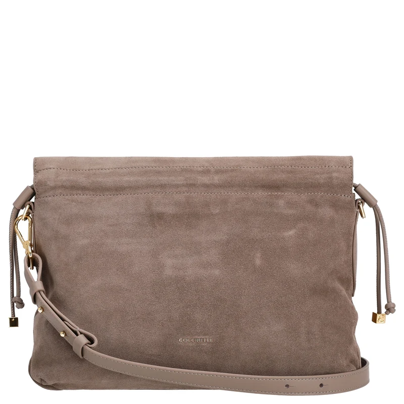 Coccinelle Lidia Suede Bim - Schultertasche 31 cm (warm taupe)